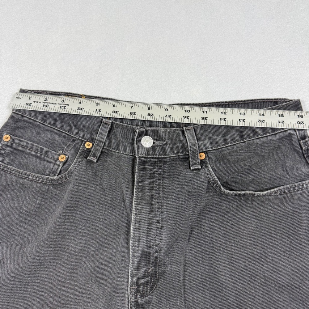 Levis 550 Relaxed Fit Jeans Mens 34x34 Faded Black Made in USA Vintage Denim - Picture 6 of 8